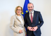 Landeshauptfrau Johanna Mikl-Leitner mit Manfred Weber, Fraktionsvorsitzender der EVP im Europäischen Parlament.