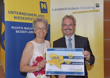 Landesrätin Dr. Petra Bohuslav und Landesrat Mag. Karl Wilfing präsentierten Zahlen, Daten und Fakten zu den NÖ Kliniken als Wirtschaftsmotor.