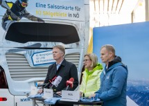 Niederösterreich Werbung Geschäftsführer Michael Duscher, Landeshauptfrau Johanna Mikl-Leitner und ecoplus Alpin Geschäftsführer Markus Redl (v.l.n.r.)
