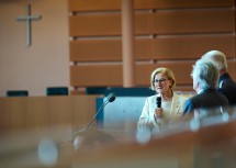 Landeshauptfrau Johanna Mikl-Leitner beim Festakt zum 50-jährigen Bestehen der Gesellschaft der Freunde und Förderer der Exekutive Niederösterreichs im Landtagssaal in St. Pölten.