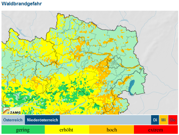 Waldbrandgefahr in Österreich