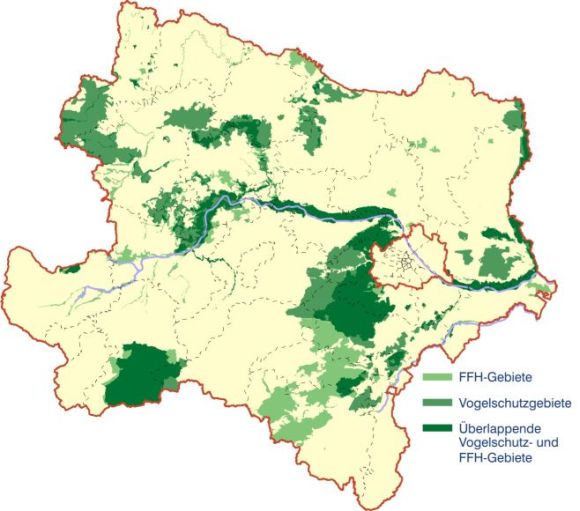 Übersichtskarte zu Natura 200 Regionen in Niederösterreich